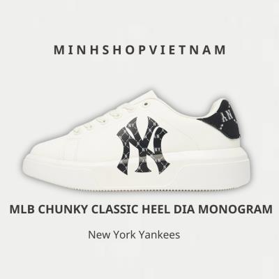 ~Sale GIÀY MLB CHUNKY CLASSIC HEEL DIA MONOGRAM NEW YORK YANKEES [3ASXAM82N-50BKS] -  FLAW_ Discount