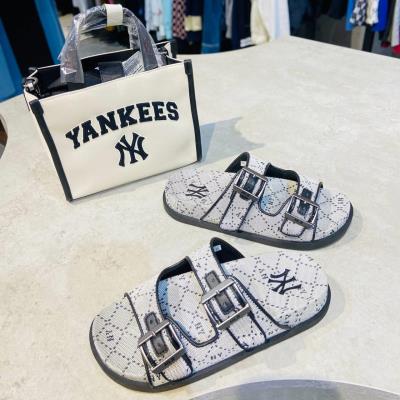 16770 - Dép MLB Double Slides Dia Mono NY Black