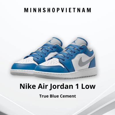 ~Sale Giày Nike Air Jordan 1 Low GS ‘True Blue Cement’ [553560-412] - FLAW_ Discount - Image 1