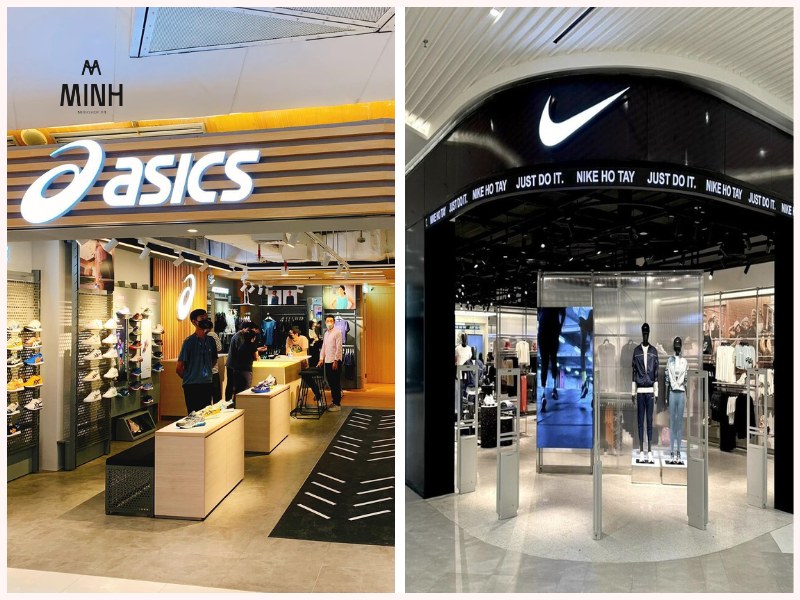 Nike và Asics đều là những thương hiệu giày lớn trên toàn cầu 