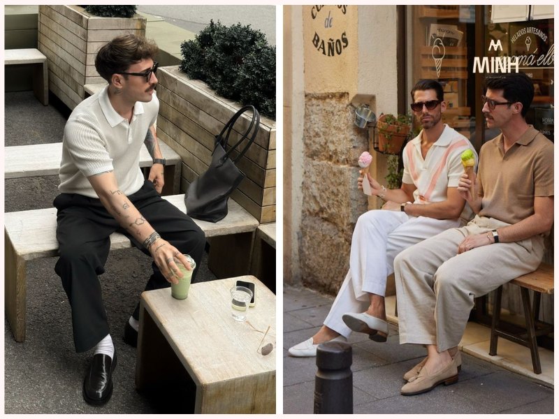 Kết hợp loafer với quần chinos và áo polo trẻ trung