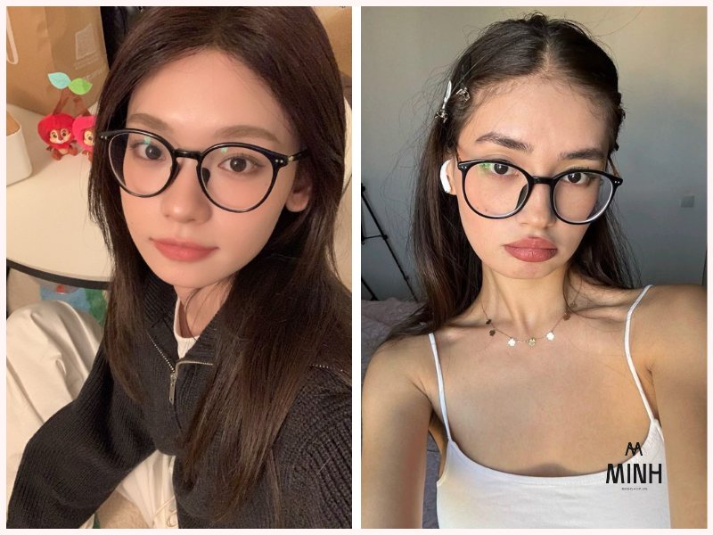 Gương mặt tròn không phù hợp với những gọng kính tròn