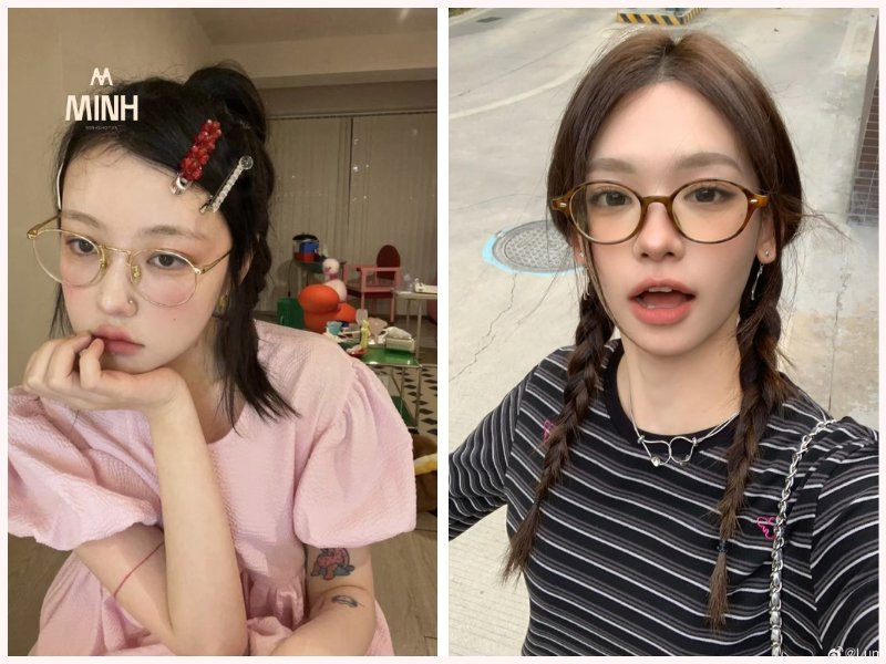 Gọng kính tròn mang lại nét trẻ trung đáng yêu