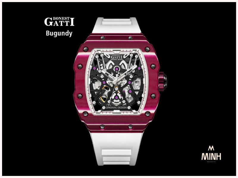  Đồng Hồ Bonest Gatti Carbon Fiber Titanium Alloy Case Barrel 