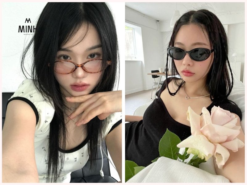 Gọng hình bầu dục giúp khuôn mặt thanh tú hơn 
