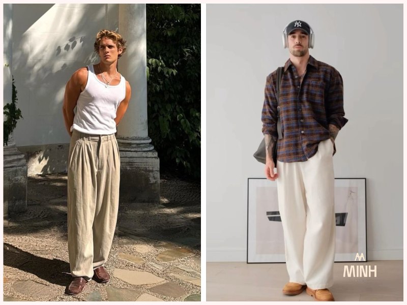 Phối giày da nâu cùng quần áo linen/ vải thô