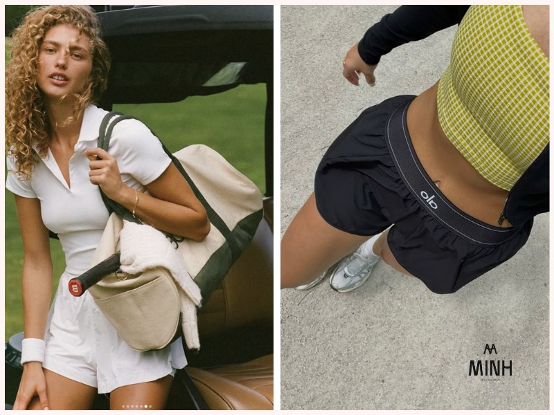 Phối áo thun thể thao với quần short