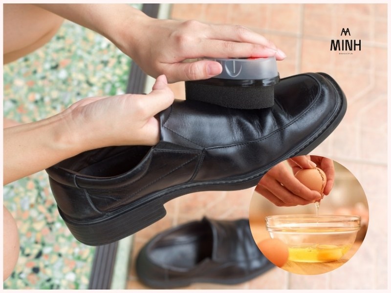 Dùng lòng trắng trứng để giảm vết nhăn trên giày 